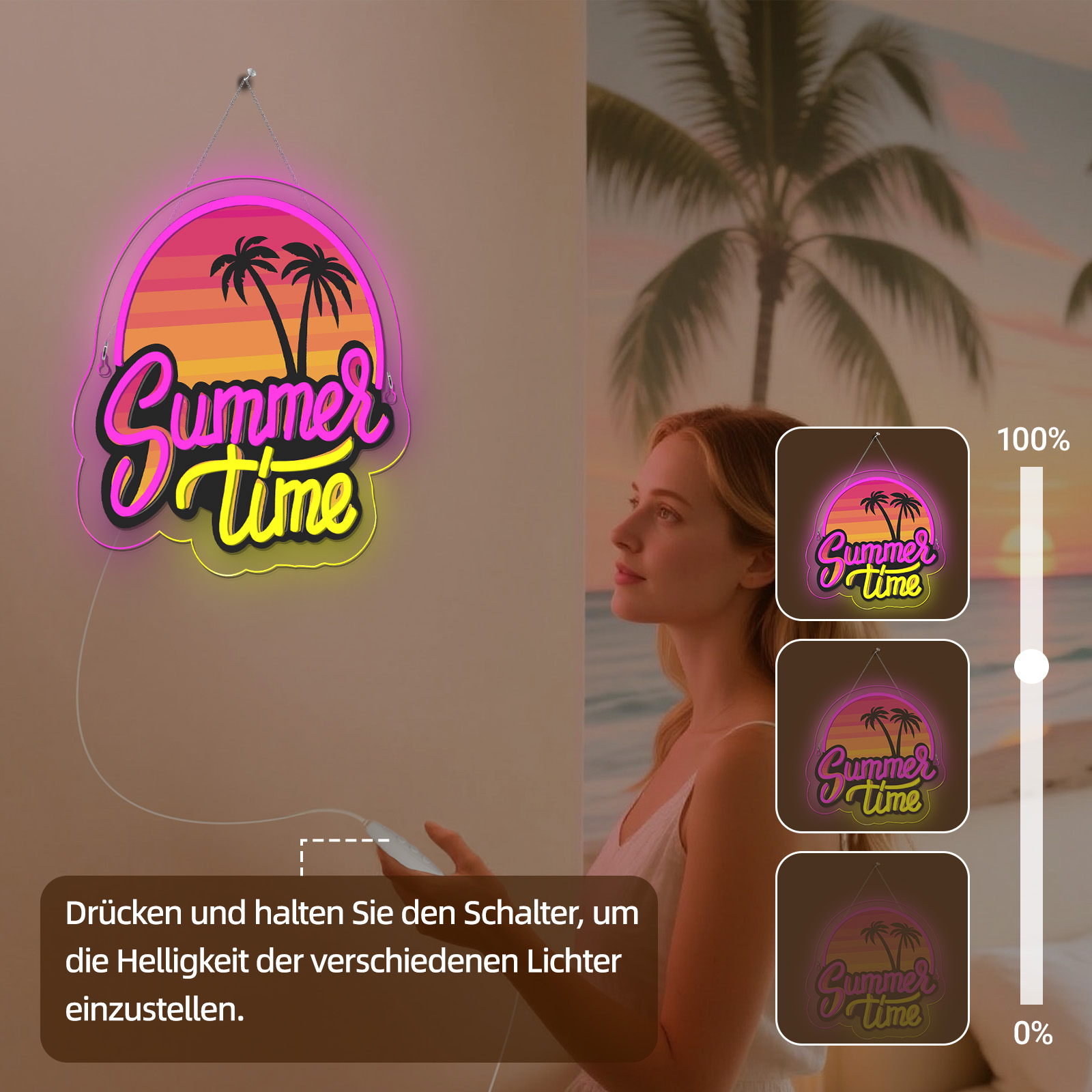 Commercial Uv Printing - Summer Time Neon Sign UV Print