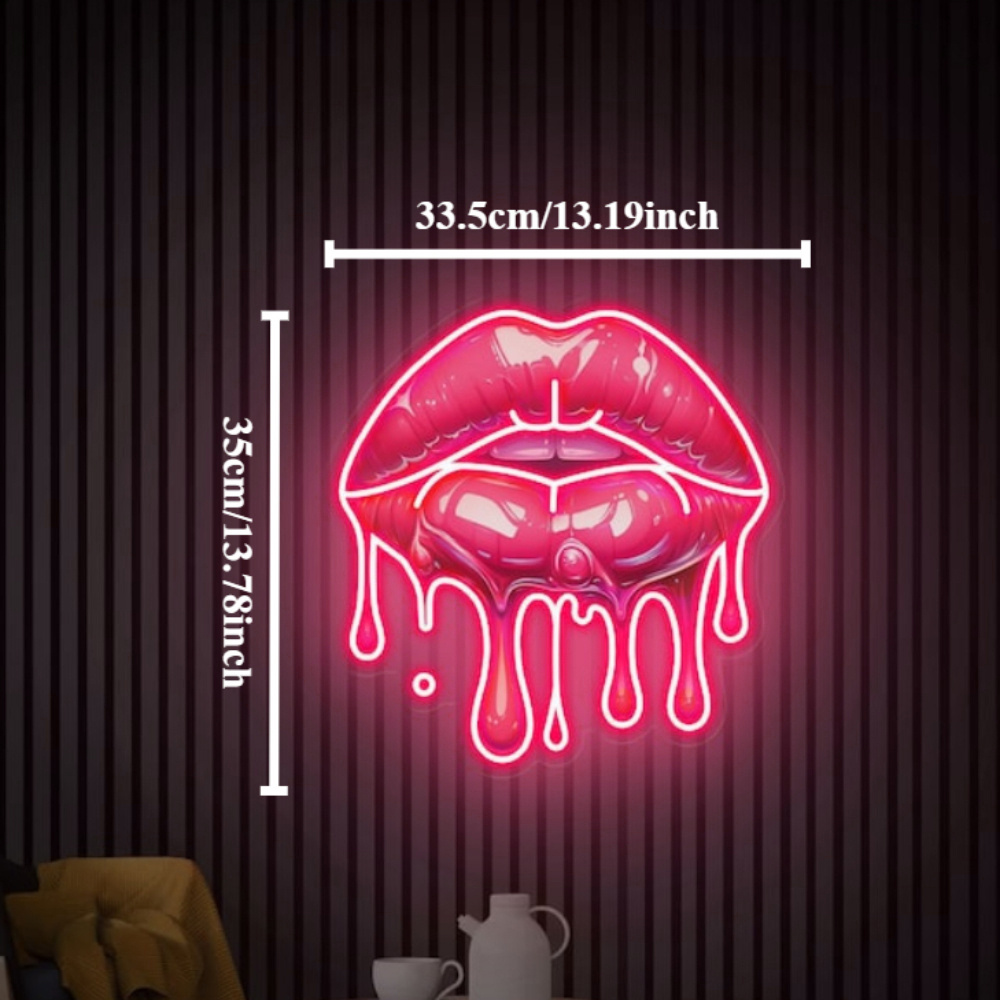 Melting Lips UV Printed Neon S - Commercial Uv Printing review and price