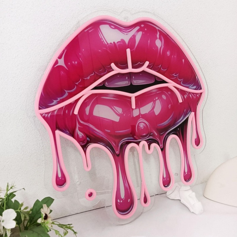 Melting Lips UV Printed Neon S - Commercial Uv Printing review and price