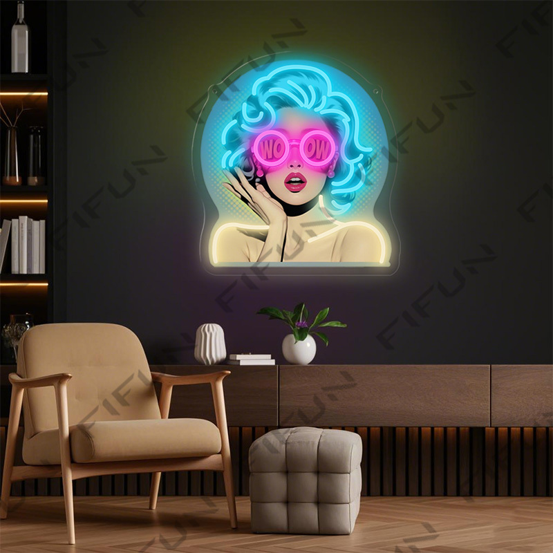 WOW Curl Girl Neon Sign UV Pri - Commercial Uv Printing review and price