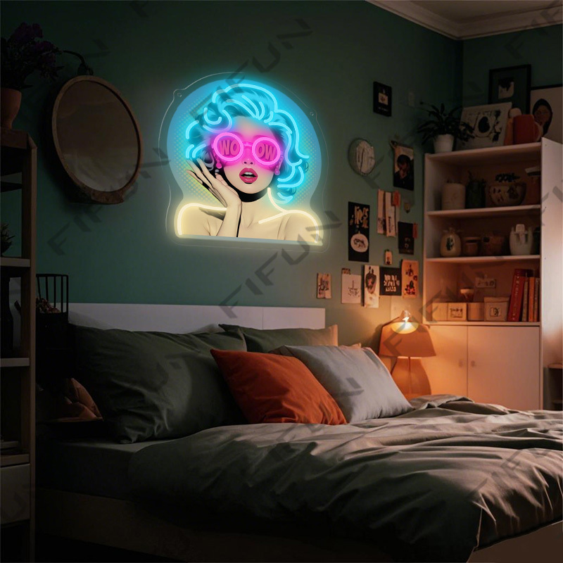 WOW Curl Girl Neon Sign UV Pri - Commercial Uv Printing review and price